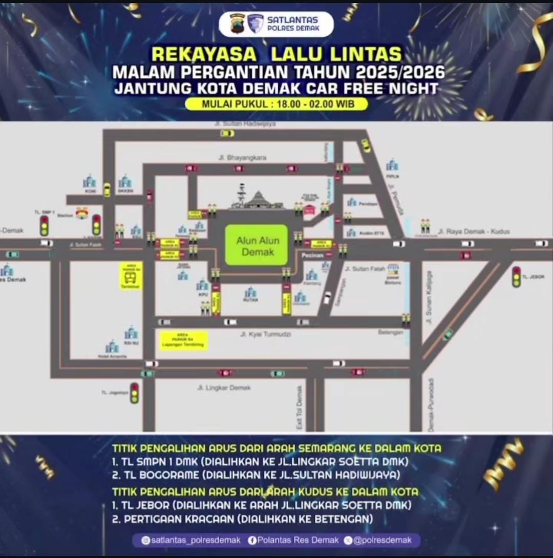 Malam Tahun Baru Jantung Kota Demak Car Free Night