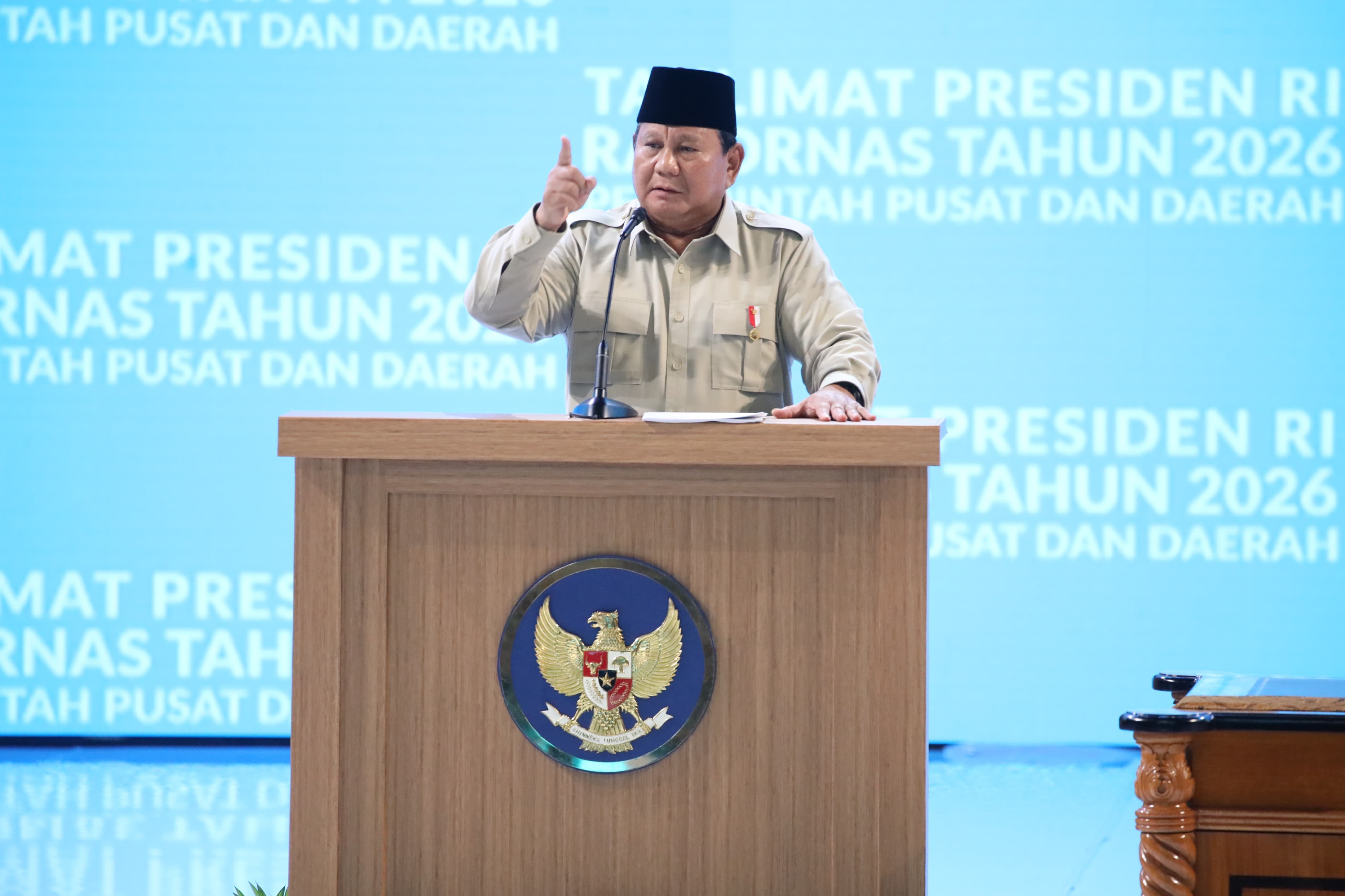 Pertemukan Seluruh Unsur Pemerintahan, Presiden Prabowo Apresiasi Rakornas Pusat–Daerah 2026